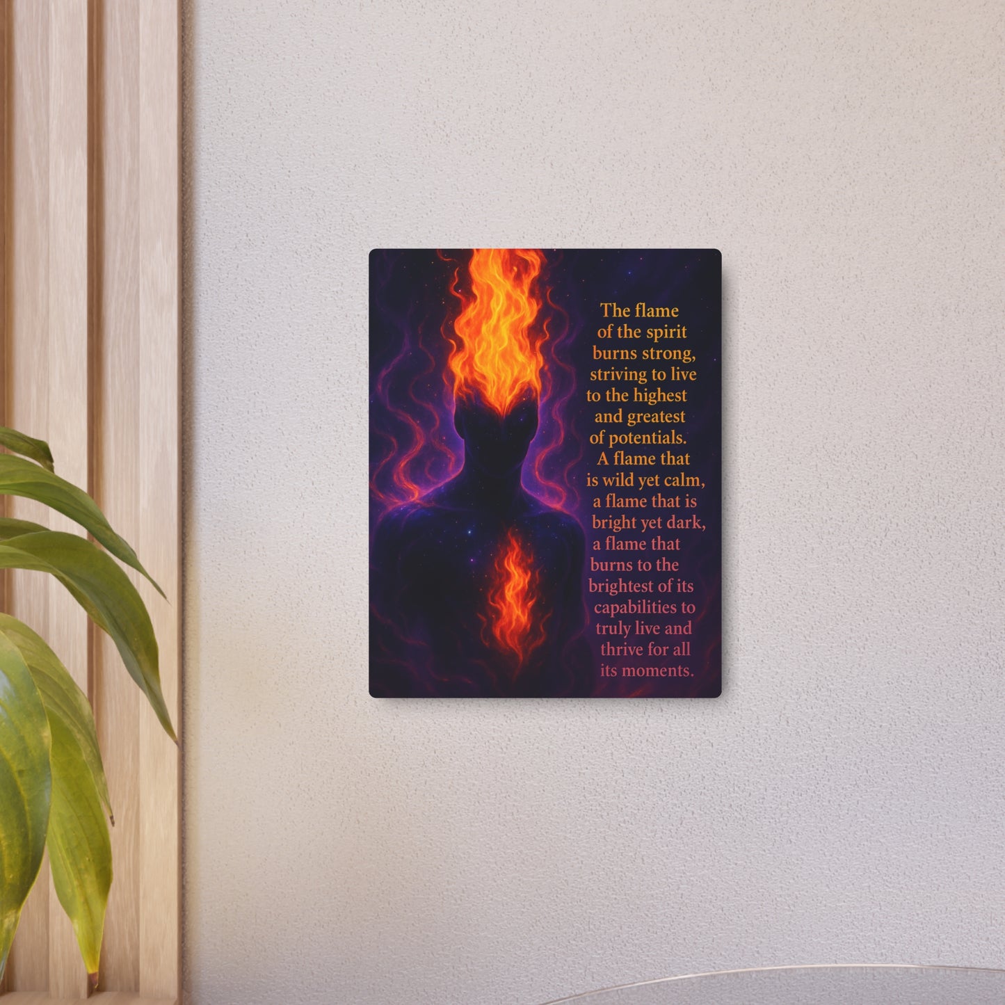 Inspirational Metal Art Poster - ' Flame of the Spirit '