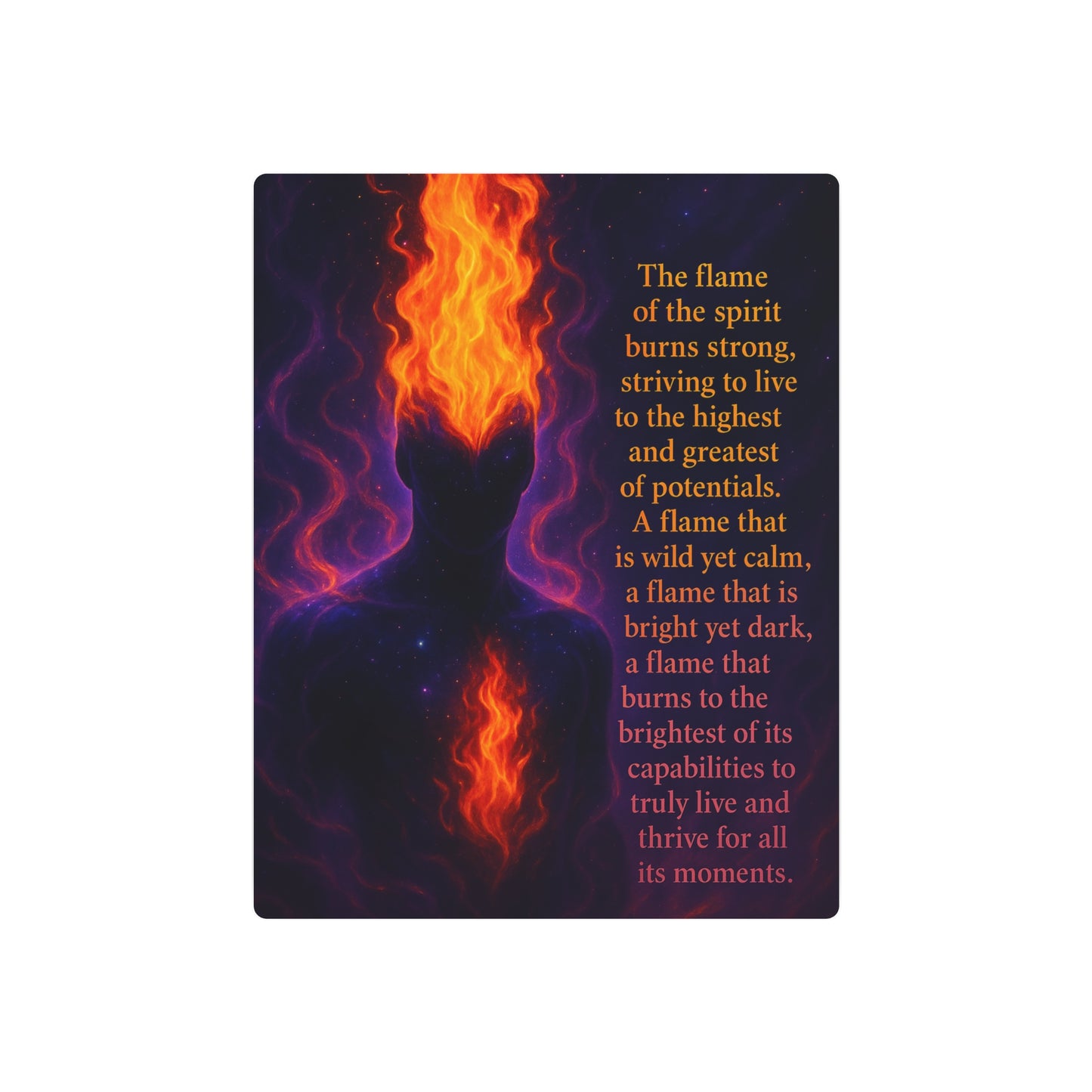 Inspirational Metal Art Poster - ' Flame of the Spirit '