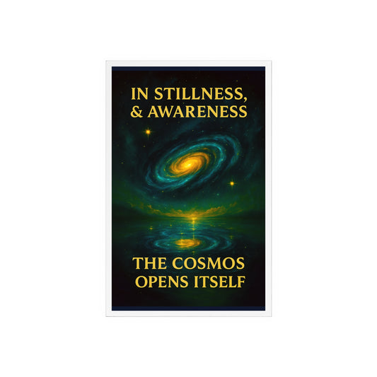Inspirational Acrylic Plaque with Wooden Stand - Cosmic Stillness